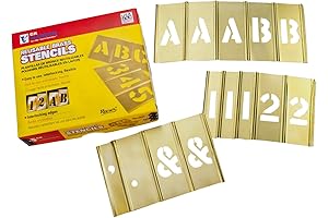 CH Hanson Stencil Set 4" Brass Number/Alphabet 92 Piece