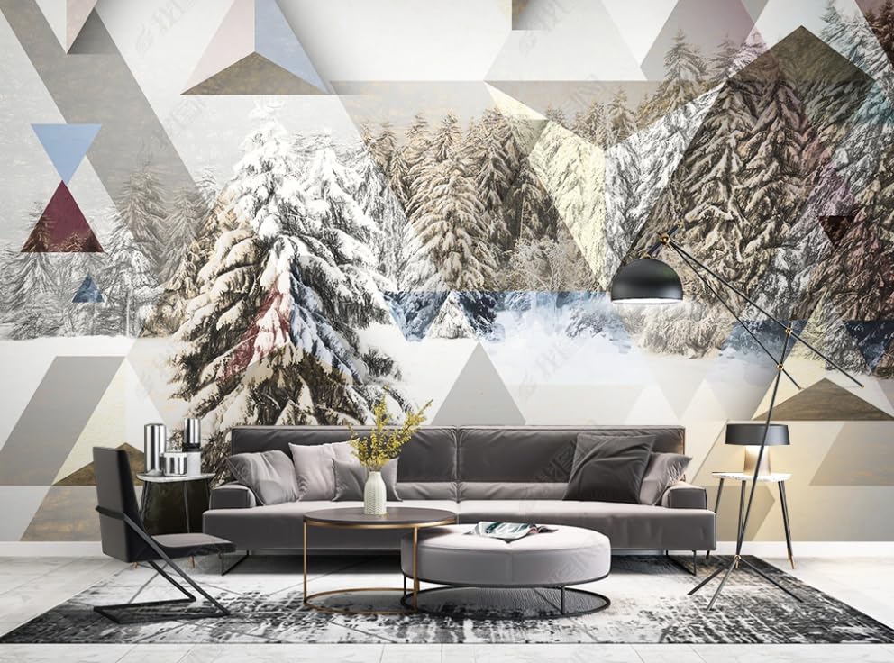 Papier peint intissé montagne enneigée poster géant mural 450x315