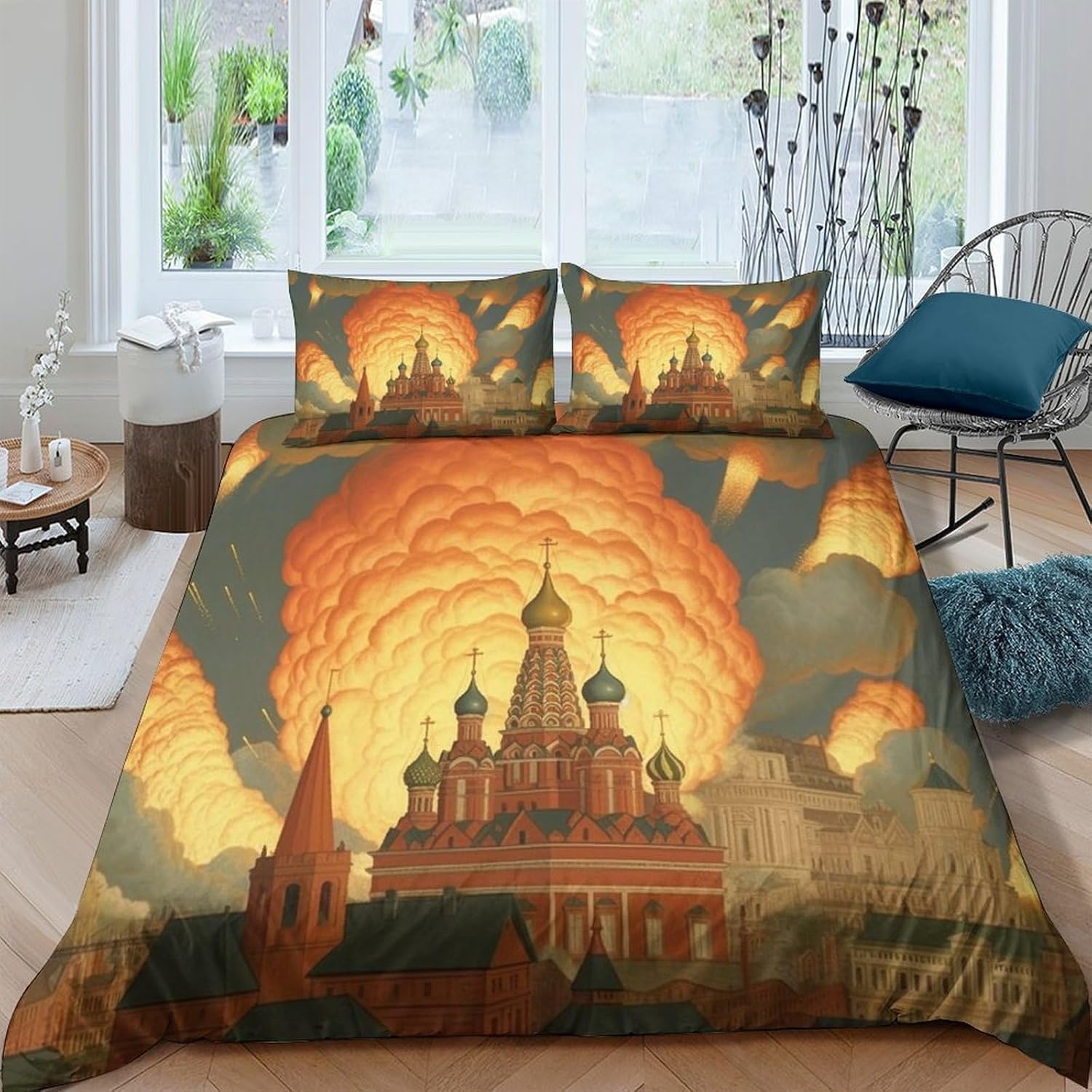Housse de couette 240X220 paysage architectural urbain parure lit ado microfibre