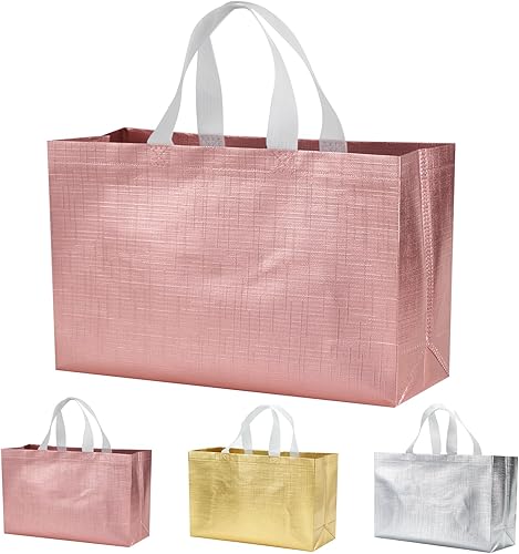 LOOKSGO 12 bolsas de regalo de 15.5 x 4.7 x 11 pulgadas, bolsas de regalo reutilizables extra grandes con asas, bolsas de regalo XL, bolsas de