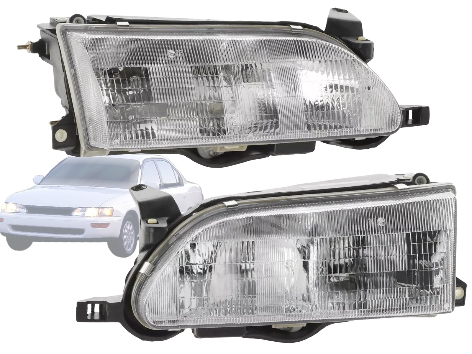 Auto Parts Avenue APA Replacement Headlight Corner Lamp for 1993 1994 1995 1996 1997 Corolla Bulbs Included COMBO Set TO2503107 TO2502107 TO2551106 TO2550106