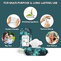 Vista 2 de Body Prescription Toallitas limpiadoras de maquillaje, toallitas faciales suaves y efectivas, 50 unidades (paquete de 2), árbol de té