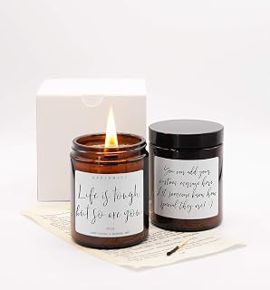 Life Is Tough But So Are You, Happy Birthday Candle, Birthday Gift, Scented Candle, Personalized Gift, Wood Wick Candle, Home Decor Candle