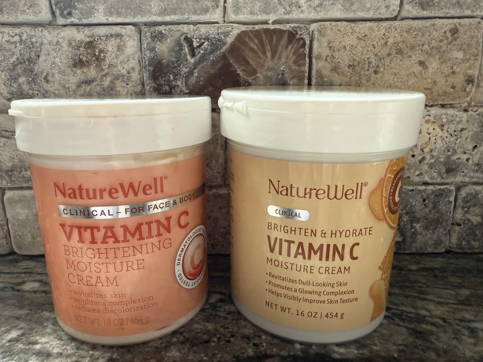 NATURE WELL Vitamin C Brightening Moisturizer Cream – Hydrating Face & Body Lotion with Coconut Oil, Helps Improve Uneven Skin Tone & Dark Spots, Anti-Aging Moisturizer for Smooth Radiant Skin, 16 Oz