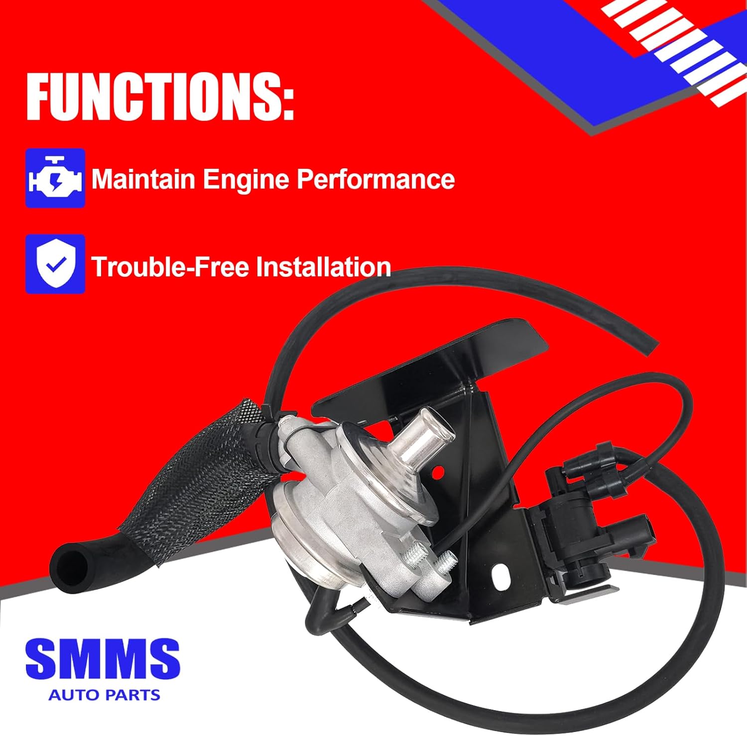 SMMS 911-167 Secondary Air Injection Check Valve Compatible with Ford FUSION 2006-2009, Lincoln MKZ 2007-2009, Lincoln ZEPHYR 2006, Mercury MILAN 2006-2009, OE: 6E5Z9F491A/6E5Z9F491AA/911167