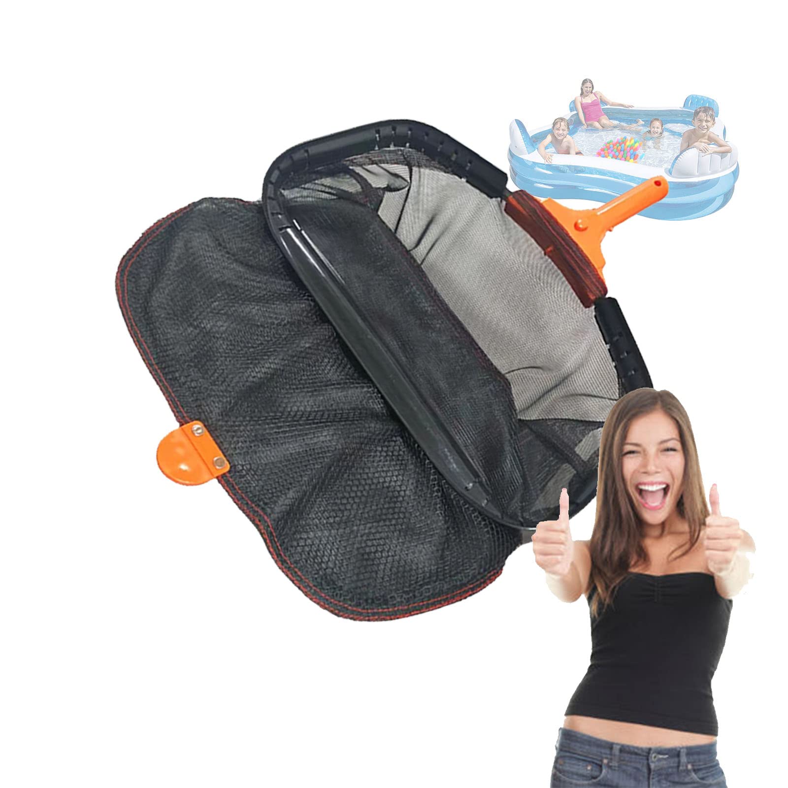Questo retino per Skimmer da Piscina pulisce Rapidamente i detriti, retino per Foglie con Robusto Telaio in Alluminio Rinforzato e Maniglia per Una Pulizia Rapida, retino per Foglie per pisc