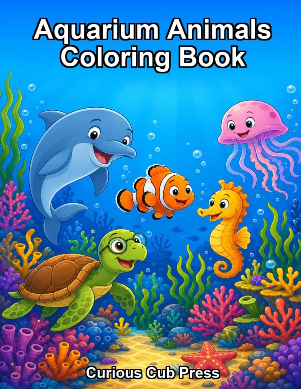 Aquarium Animals Coloring Book: Explore and Color 20 Amazing Animals in the Aquarium (Curious Cub Press Coloring Books)