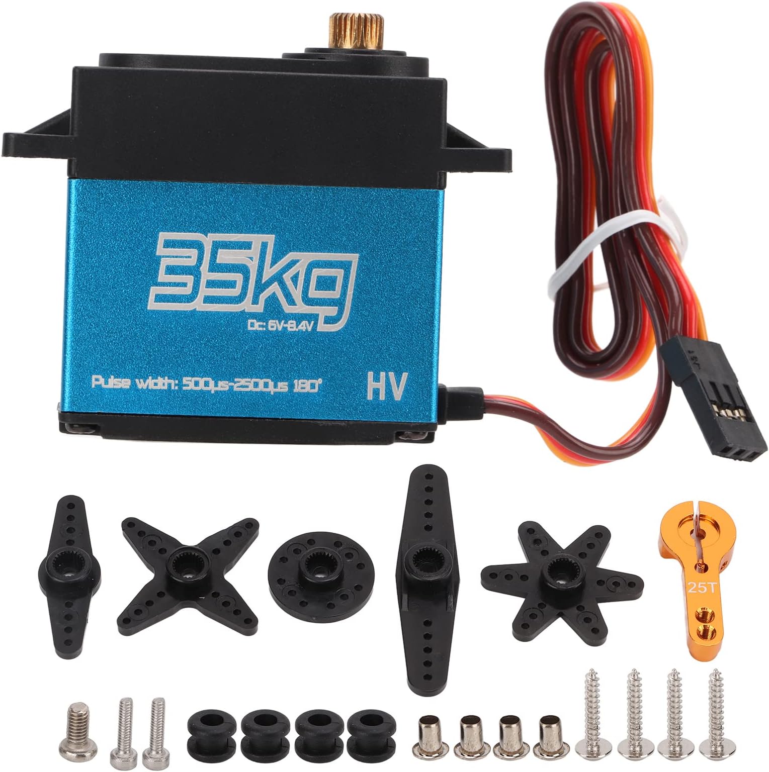 BTER 35kg Digital Servo, High Full Metal Gear Coreless Motor Servo, Waterproof High Accuracy Digital RC Servo for 1/8 1/10 1/12 Remote Control Car, Robotic DIY and RC Model DIY