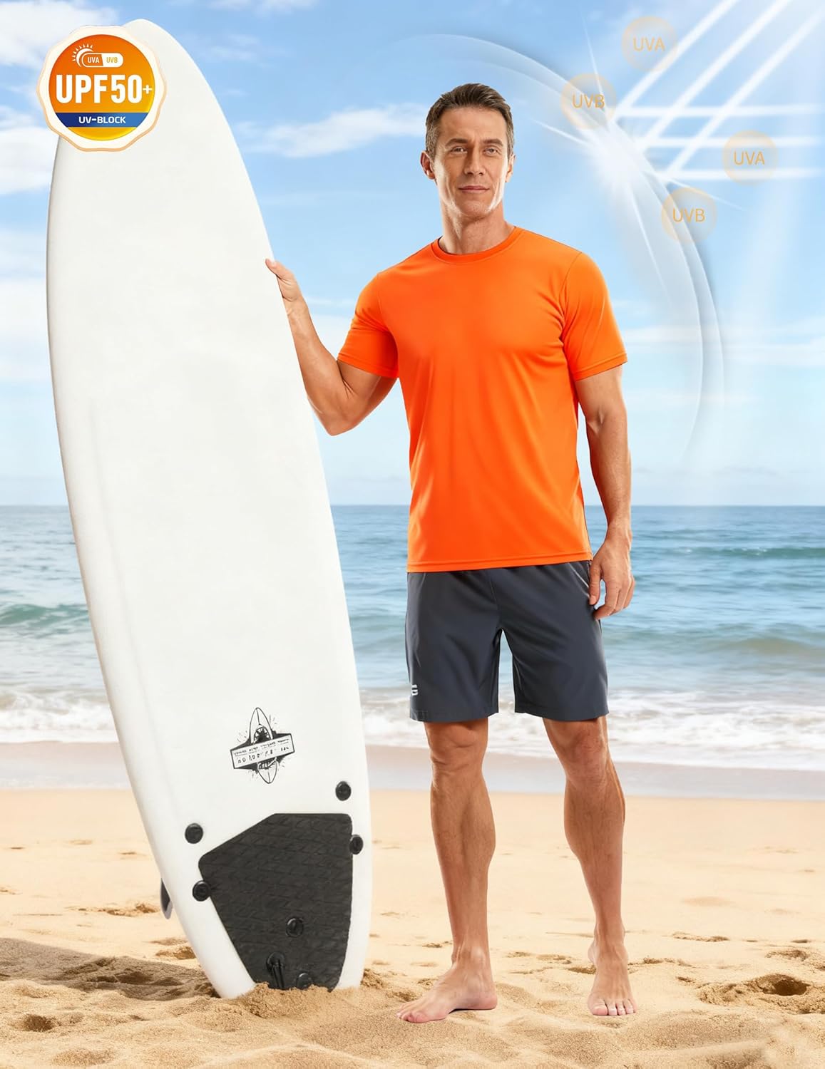 NEYOUQE Men's Workout T-Shirt Sport UPF 50+ Sun Protection Rash Guard Shirts Dry Fit Moisture Wicking Athletic Tops - Image 3