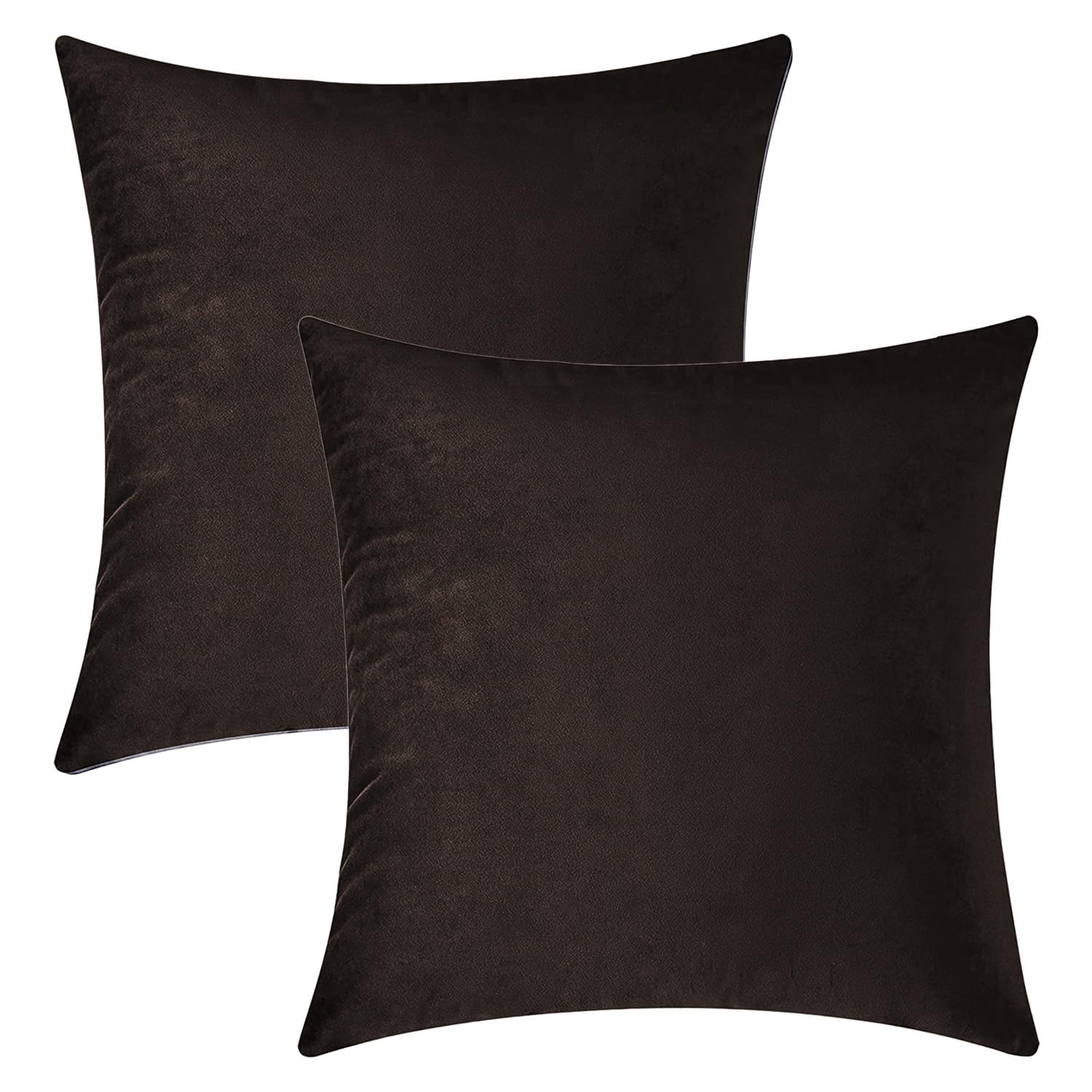HOKIPO Velvet Cushion Cover 22 Inch x 22 Inch, Dark Chocolate, Pack of 2 (IN-579-DCHOC-22IN*2)-image-48