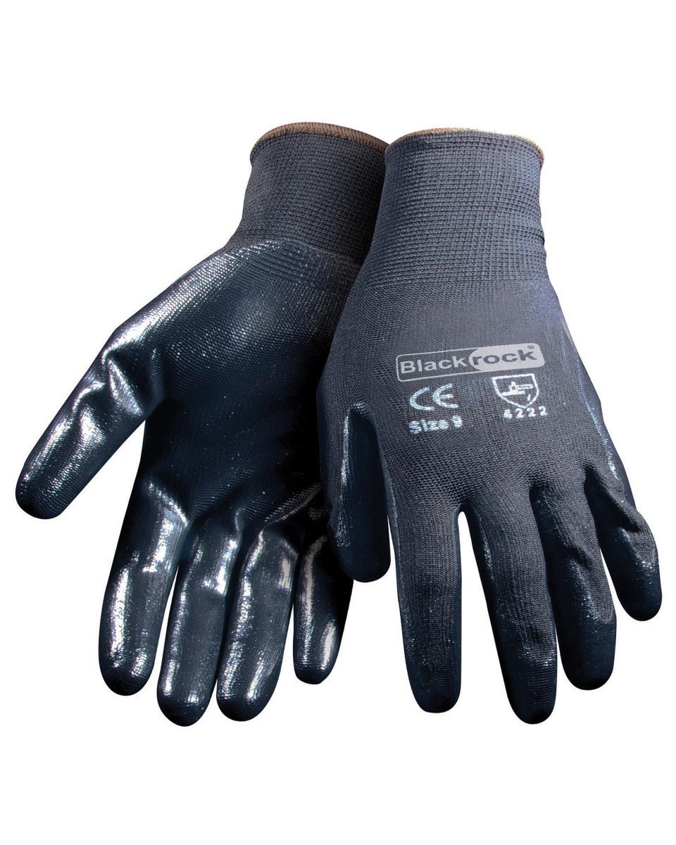 2 Pairs Of Blackrock BLACK NITRILE Super Grip Glove Size 11 / XXL