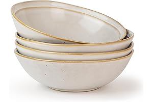 Exclusive famiware Pasta Bowls Set of 4 – Dine in Harmony with Exceptional White Stoneware