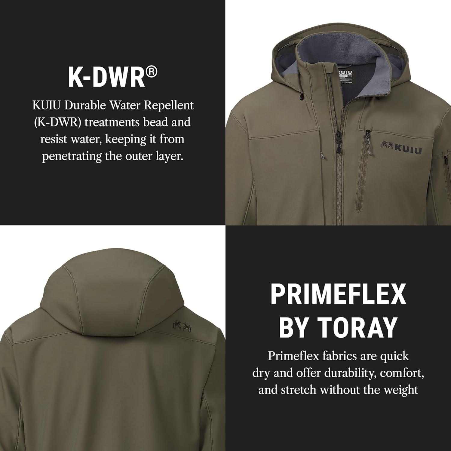 KUIU Guide PRO Hooded Jacket - Wind Resistant, Water Repellent, & Soft-Shell Hunting Jacket - Image 4