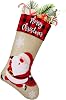 DeckTheHalls Personalized 1 Pack Christmas Plaid Stockings 18 Inches Large Santa, Snowman, Penguin, Reindeer, Gingerbread Man, Gifts Character for Family Holiday Party Decoration