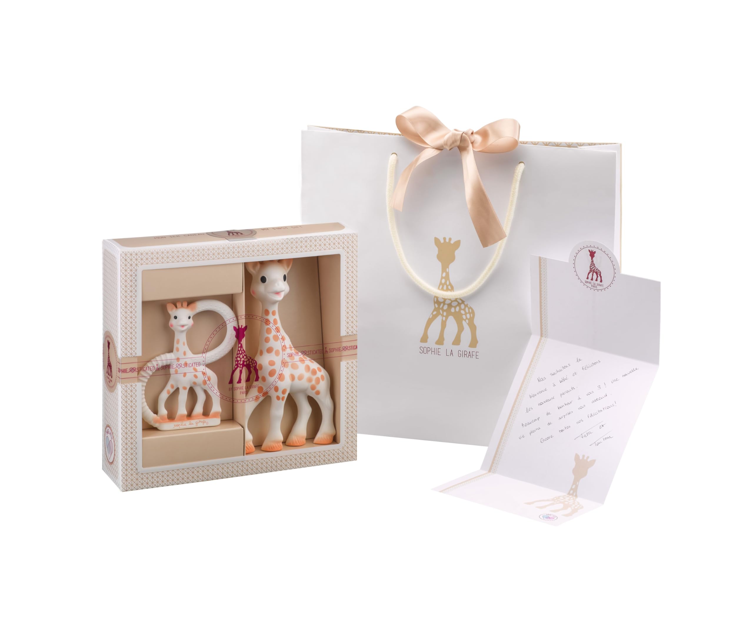 SOPHIE LA GIRAFE, Set regalo nascita Sophie la giraffa + anello per la dentizione, 100% gomma