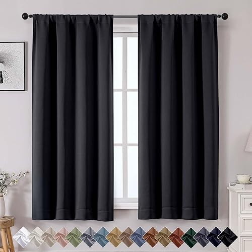 Miniatura 46 de OWENIE Sally Ever Green Cortinas Opacas para Dormitorio Sala de Estar 63 Pulgadas de Largo Juego de 2 Paneles, Aislamiento Térmico Ahorro de Energía