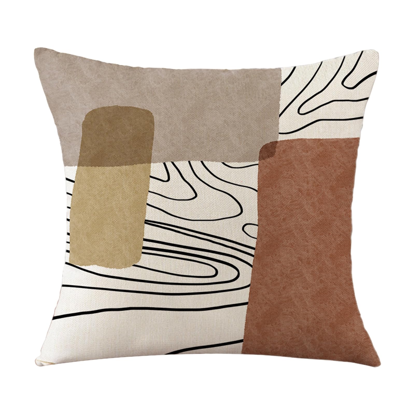 anwhriet Bohemian Throw Pillow Cover, Abstract Print Decorative Cushion Case, 45x45cm Washable Morandi Art Throw Pillowcase for Sofa Couch, Bedroom, Nordic Living Room Decor 45x45cm C