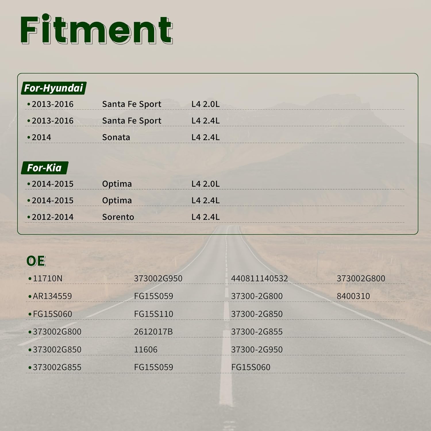 High Output Alternator for-Hyundai Sonata 2014 Santa Fe 2013-2016 for-Kia Optima 2014-2015 Sorento 2012-2014 150Amp 12V CW 6-Groove Pulley 37300-2G800 11710N