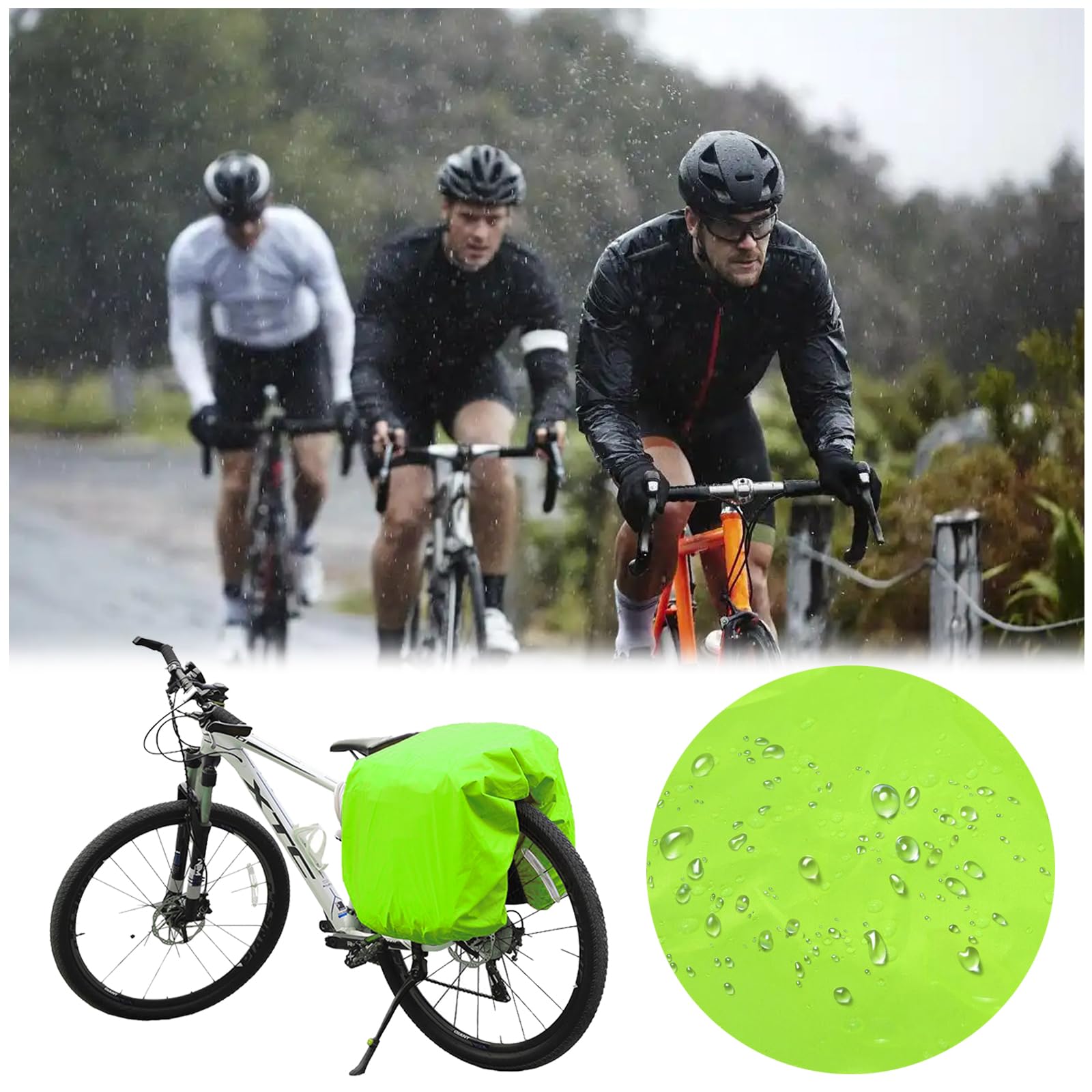 Cubierta De Lluvia Para Bicicleta, 126cm * 66cm Cubierta Impermeable Cesta De Bicicleta, Ultrafino Y Ultraligero Fundas Impermeables Para Cestas, Adecuado Para La Mayoría De Bicicletas