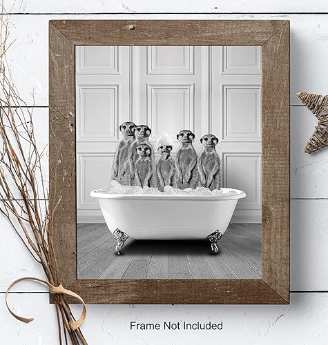 Miniatura 8 de Bathroom Wall Decor - Funny Bathroom Decor - Bathroom Wall Art - Meerkat Bathroom Decorations Pictures - Bath Artwork - Modern Bathroom Accessories