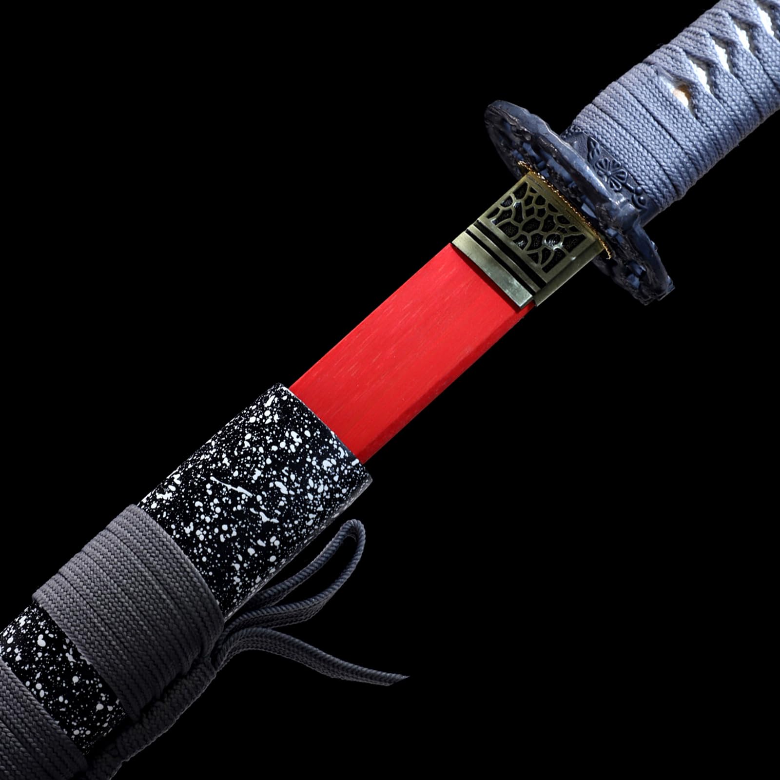 Espadas samurái japonesas de madera 102 cm,hoja de bambú natural teñida en rojo,vaina madera con pintura en aerosol,bokken hecho a mano,katana de entrenamiento de madera para kendo,cosplay,regalo