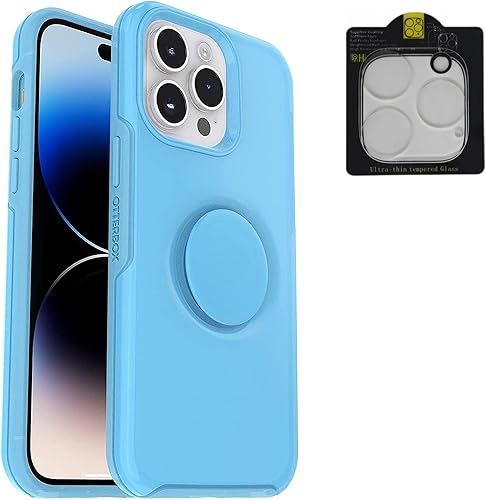 Miniatura 1 de OtterBox + Pop Symmetry Series Funda para iPhone 14 Pro con protector de lente de cámara - Embalaje no minorista - You Cyan This (azul)
