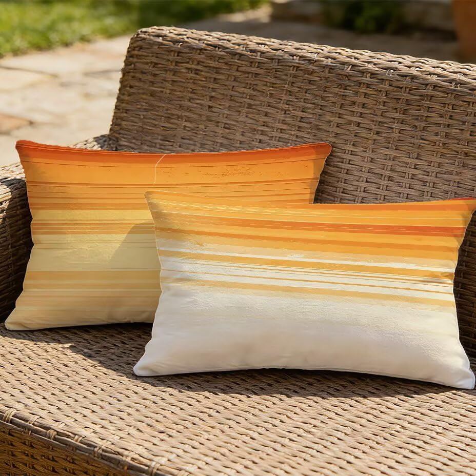 Housse de coussin de jardin 50x70 étanche et résistante aux UV orange lin
