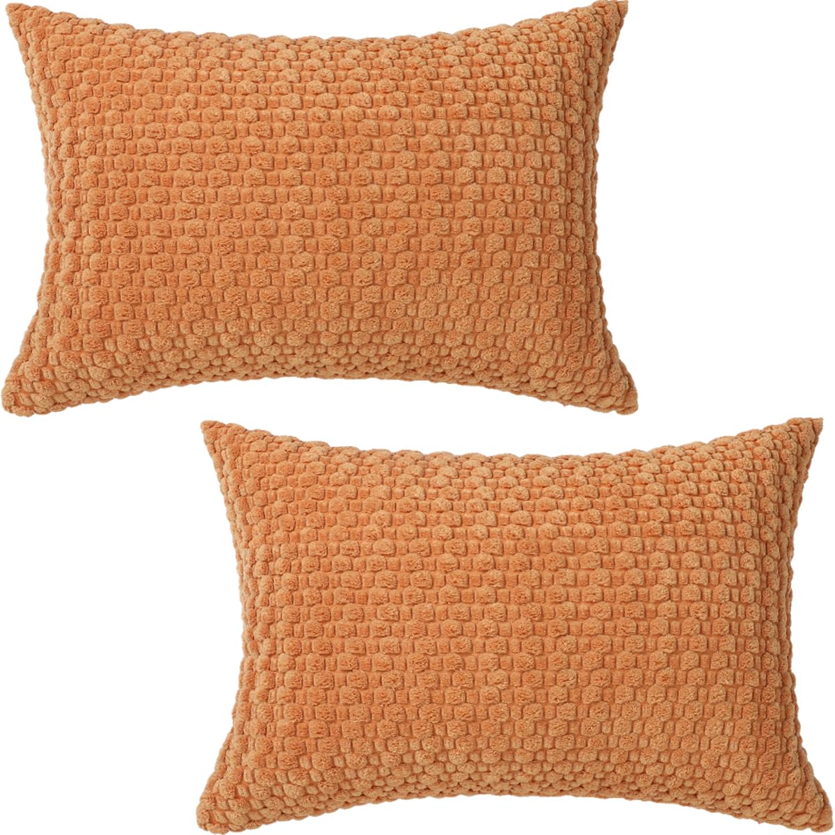 Tennove Cushion Covers 30x50cm Decorative Modern Burnt Orange Pillow Cases Pack of 2 Corduroy Boho Soft Throw Pillow Covers Square Pillowcases for Sofa Living Room Bed Home Decor