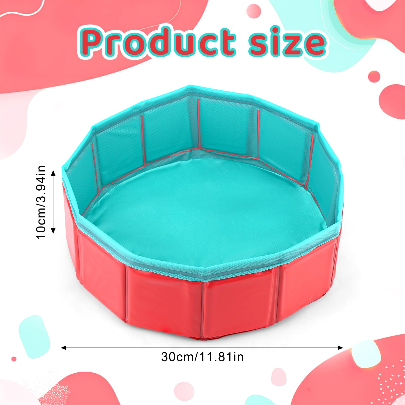 Tinoaly Foldable Cat Padding Pool, 11.8x3.9 Inch Folding Pet Swimming Bowl Kitten Collapsible Interactive Plaything Endless Fun Gifts for Bathroom Indoor Outdoor (Fish Toys Not Included) - Image 2