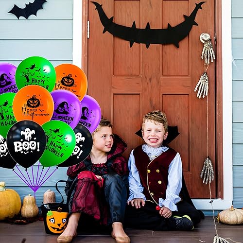 Miniatura 83 de Globos de aluminio de Halloween, globos de cumpleaños de Halloween, número 1, araña, momia, calabaza, murciélago, fantasma, globos para decoración