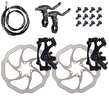 Fat-Cat MTB Bike Mechanical Disc Brake Front and Rear 160mm Whit Bolts and Cable (TongLi)