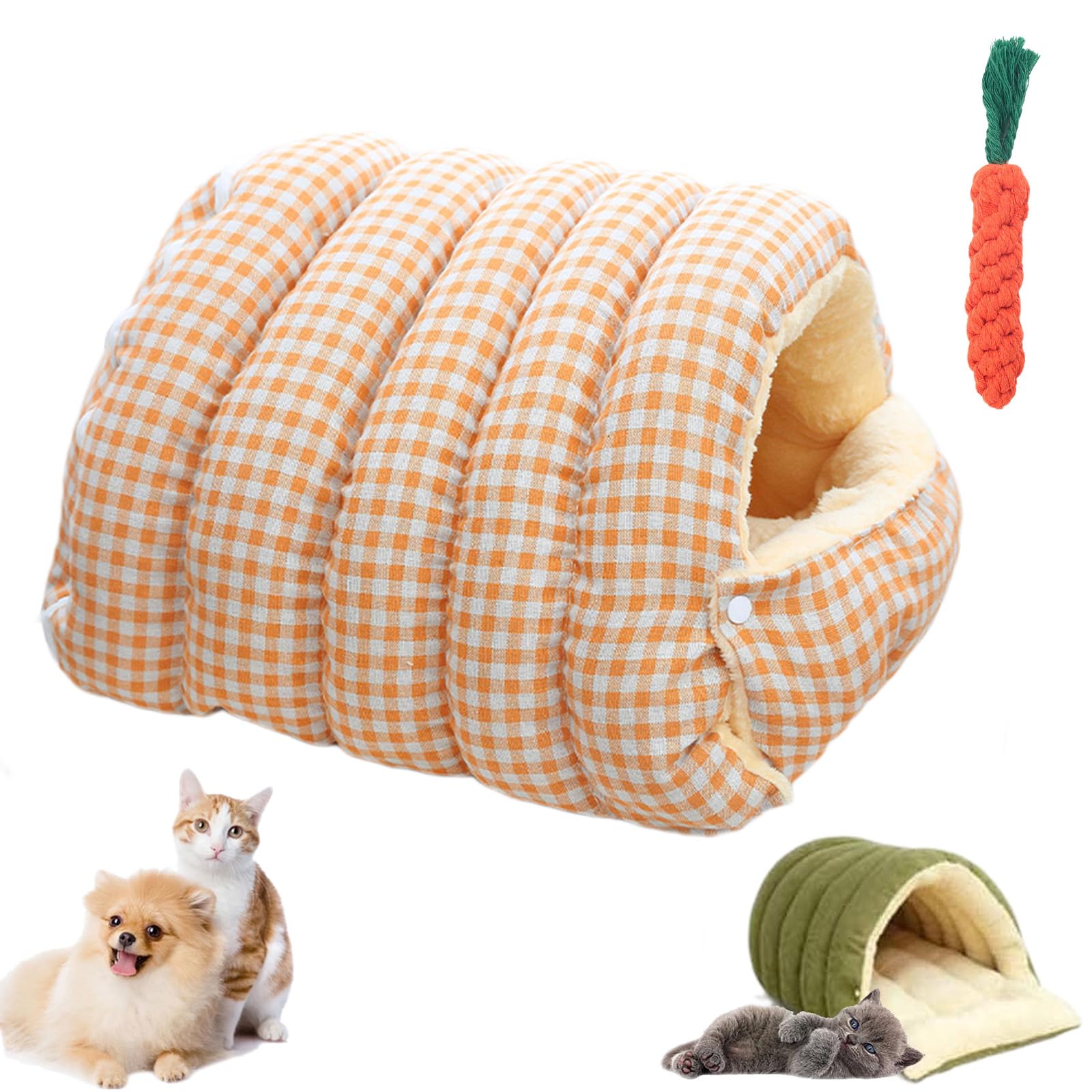 Cozy Monster Cat Bed, Indoor Cats Bed – Cave Style Cozy Hideaway, Cat Cave Tent with Removable Cushion, Dual-Purpose Dog Nests, for Cats, Small Dogs (D,M:45 * 30 * 19cm)