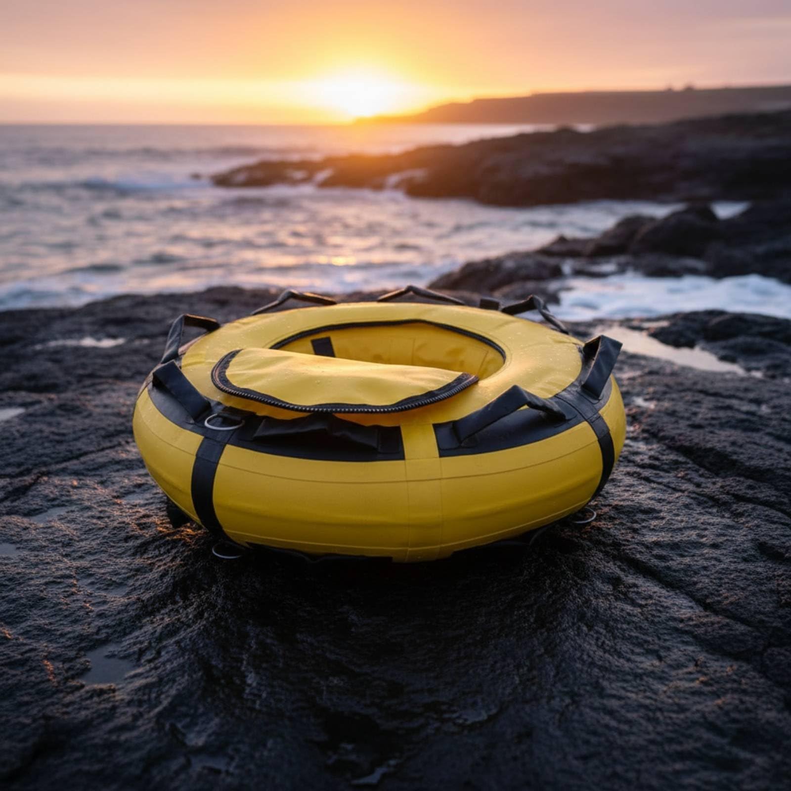 Segnalatore Subacqueo Gonfiabile Galleggiante Giallo con Maniglie Rinforzate per Marcatura Posizione in Superficie atto per Immersioni destramento in Mare
