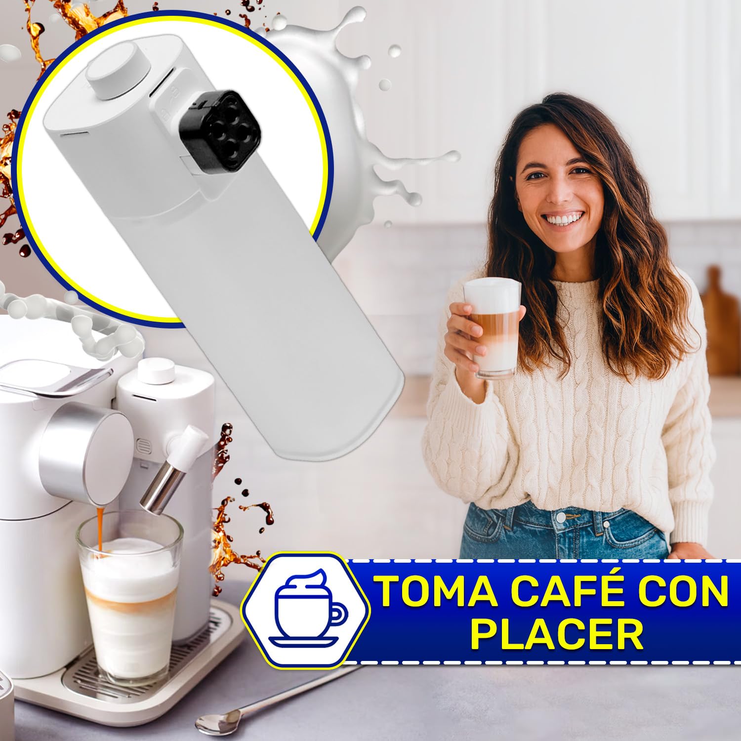 Depósito Leche Cafetera 7313293445 para Delonghi para Nespresso EN640.W | Garantía de 10 Años - MONTERAL