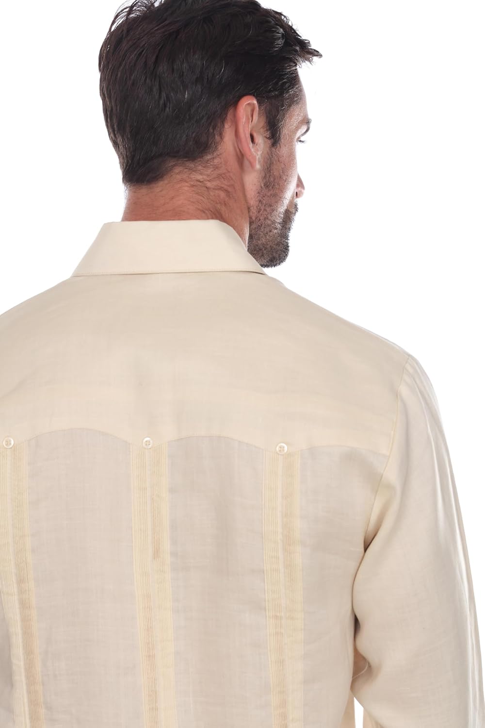 Mojito Collection Men's 100% Linen Classic Four-Pocket Long Sleeve Guayabera Shirt - Image 9