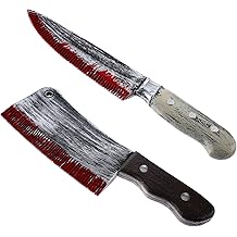 2 Pieces Fake Knife Party Supplies, Halloween Realistic Plastic Knife Prop for Horror Party Role Playing for Halloween Costume Accessory(Style 3)
