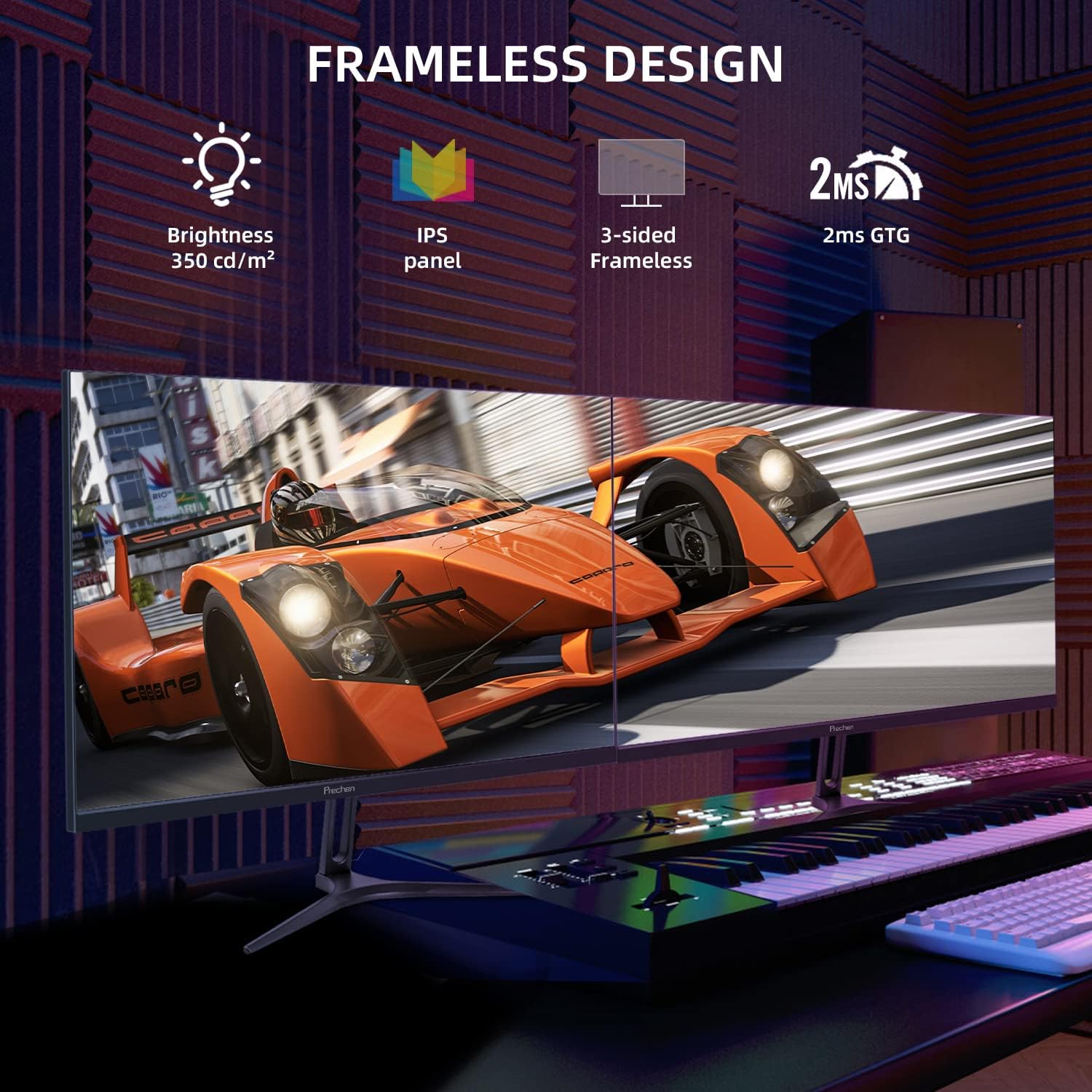 Monitor back panel with labeled ports