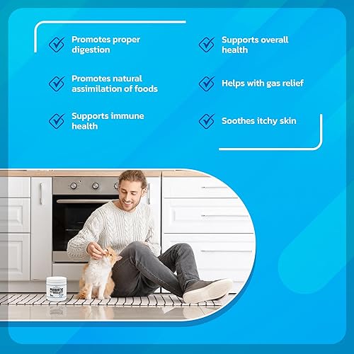 Miniatura 3 de Probióticos para perros y gatos - Polvo de enzimas y prebióticos para mascotas formulado por veterinarios para la salud digestiva, intestinal e