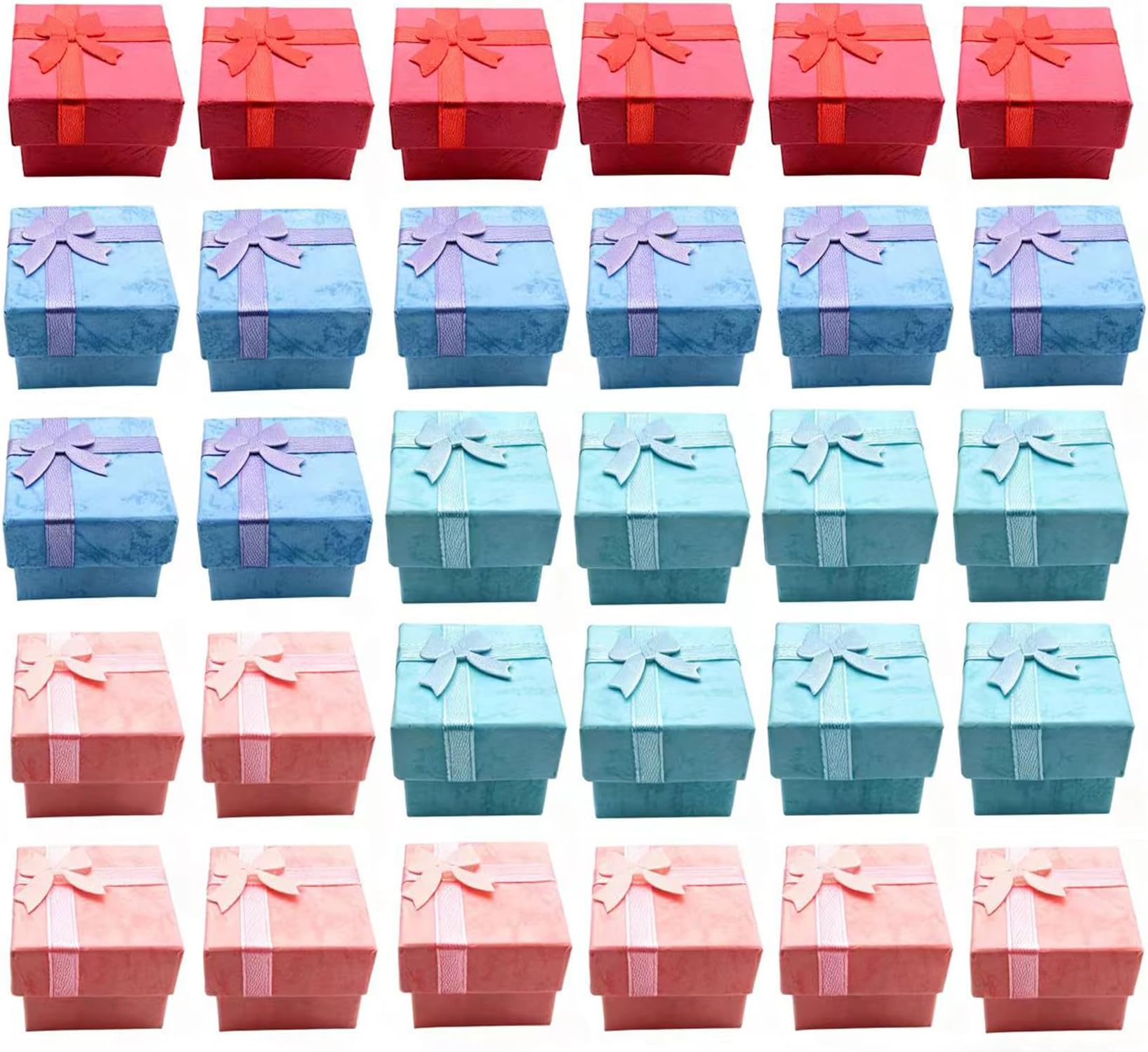 Markeny 32 Pcs Gift Box Set Ring for Ring and Earring Jewelry Anniversaries, Weddings, Birthdays, 4Color
