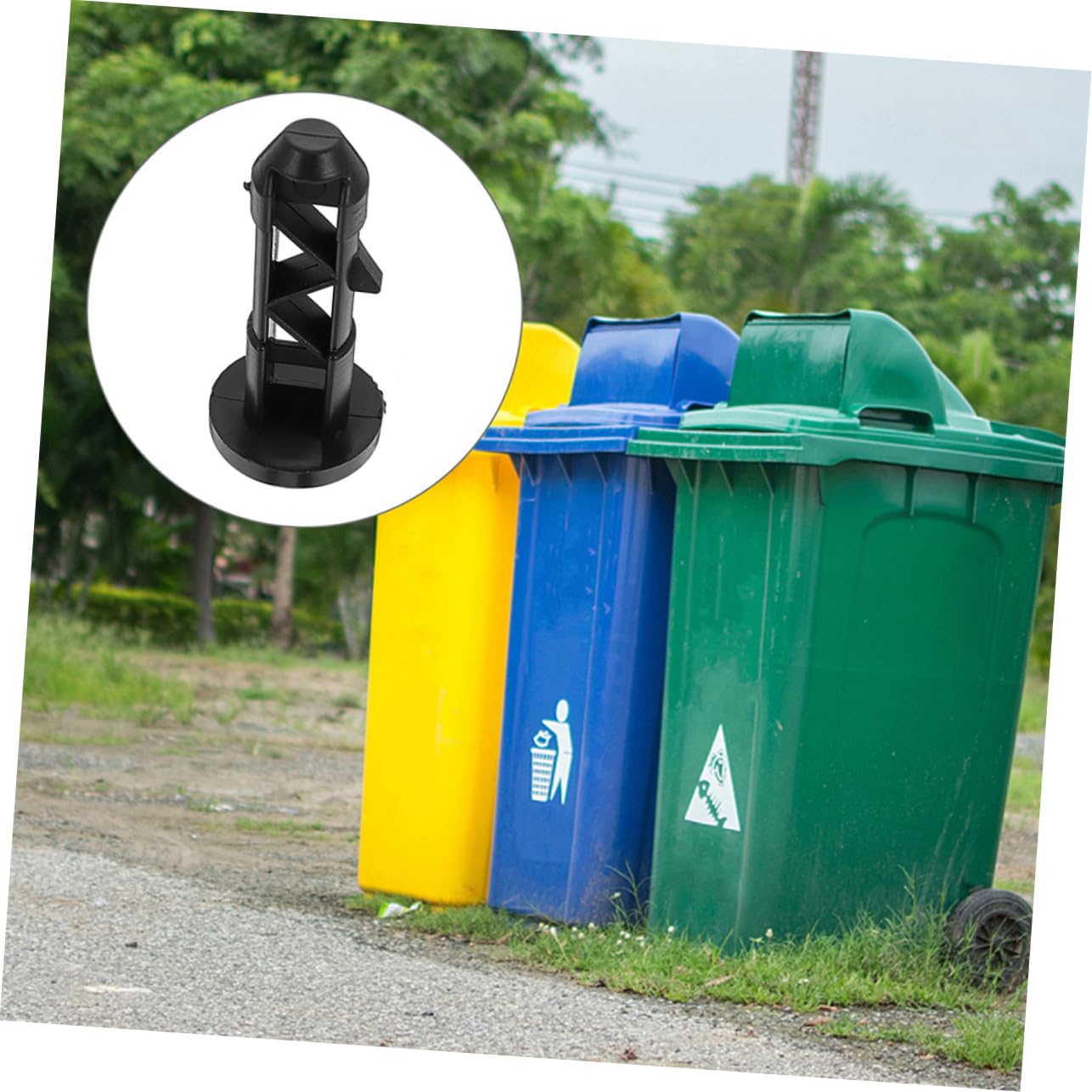 Ciieeo 4Pcs Garbage Bin Lid Latches Flexible Locking Parts for Trash Can Covers Lids Accessories for Outdoor Use Compatible with Various Waste Bins