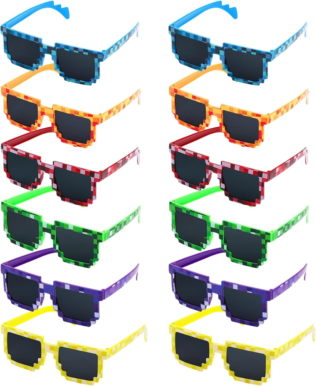 CCINEE 12Pack Pixel Sunglasses Assorted Color Miner Party Favors Pixel Glasses Retro Gamer Sunglasses Pixelated Eyewear for Kids Adults Boys Girls Birthday Party Supplies CCINEE 12Pack Pixel Sunglasses Assorted Color Miner Party Favors Pixel Glasses Retro Gamer Sunglasses Pixelated Eyewear for Kids Adults Boys Girls Birthday Party Supplies