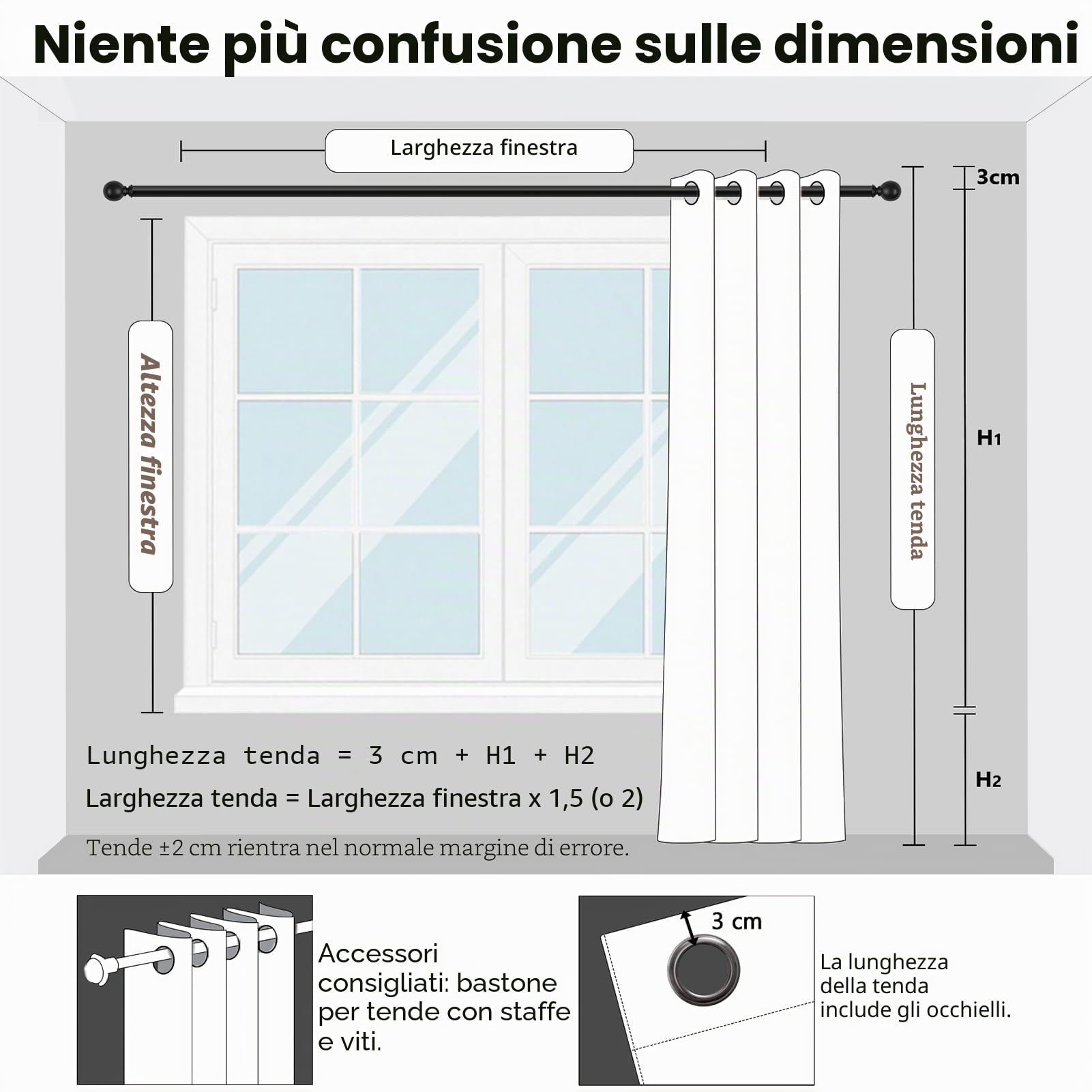 MRTREES - Tende trasparenti bianche, altezza 240 cm, in voile, 2 pannelli, tende in voile con occhielli, 132 x 241 cm, tenda per soggiorno e camera da letto