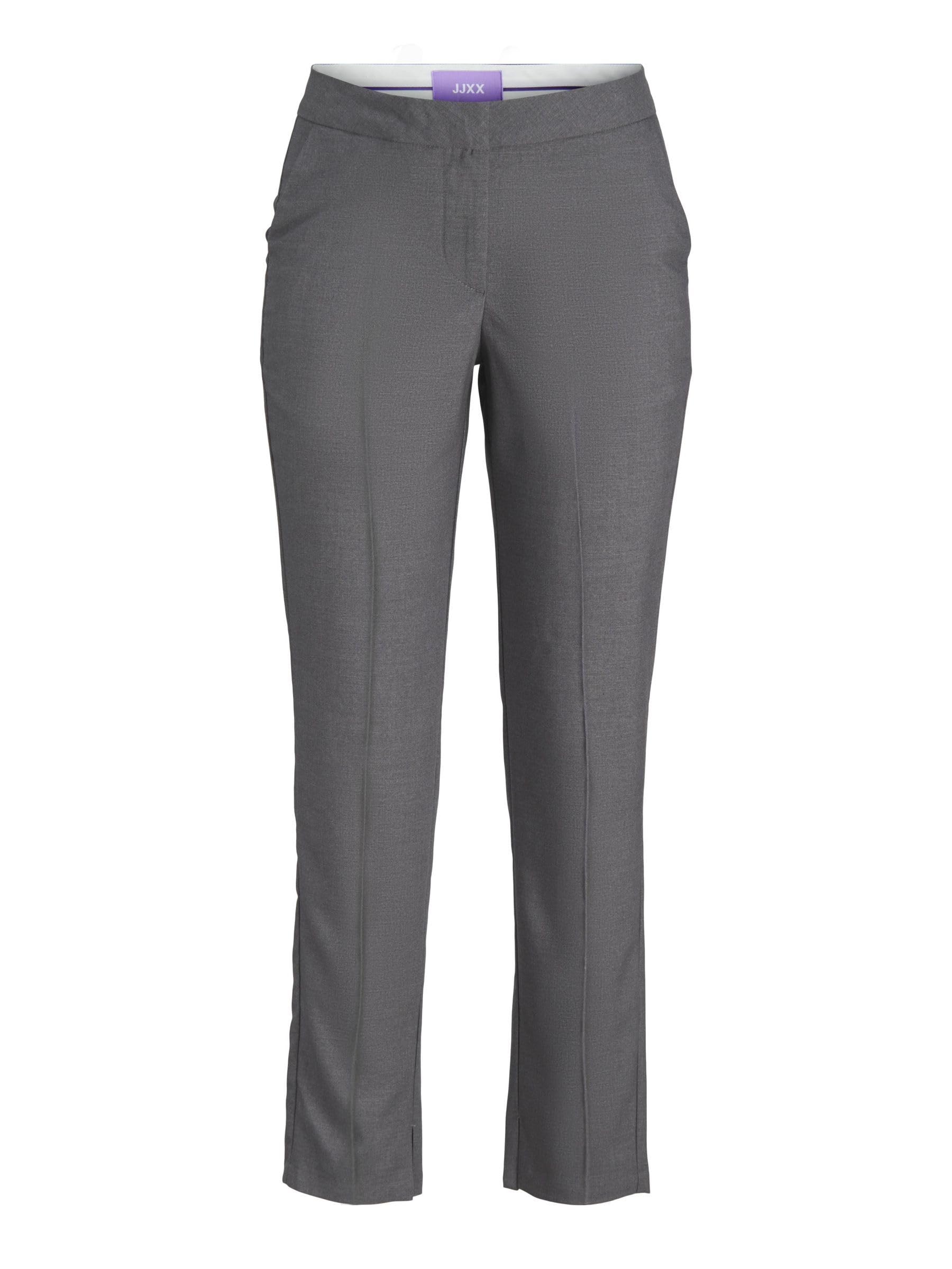 JJXX Women's Jxellis Reg Tap Mw Pant TLR Noos Trouser, Dark Grey Blend, S