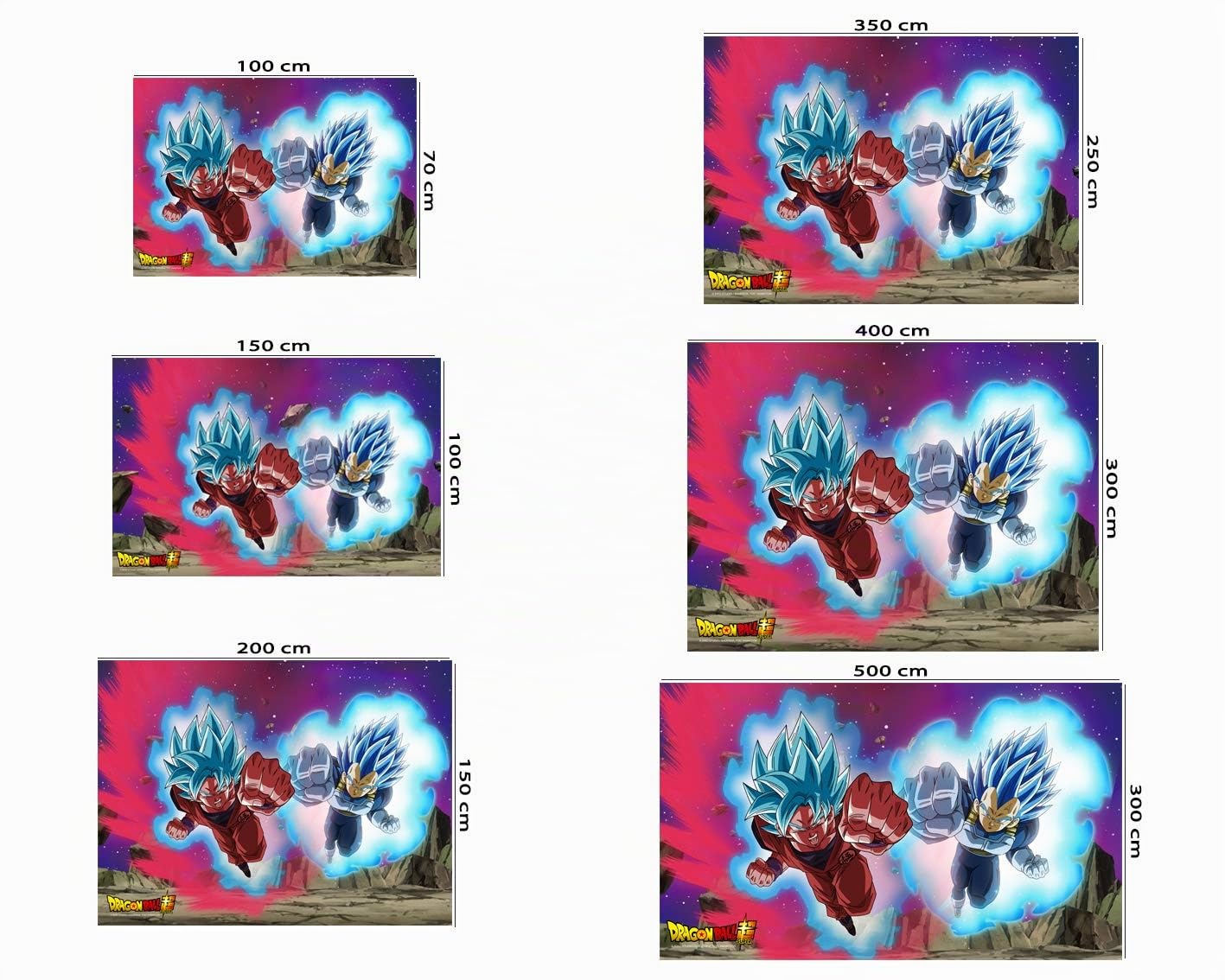 Oedim Fotomural Vinilo Adhesivo Dragon Ball Super Goku y Vegeta, Producto Oficial, Vinilo Adhesivo Decorativo para Habitaciones, decoración para Paredes, DBS