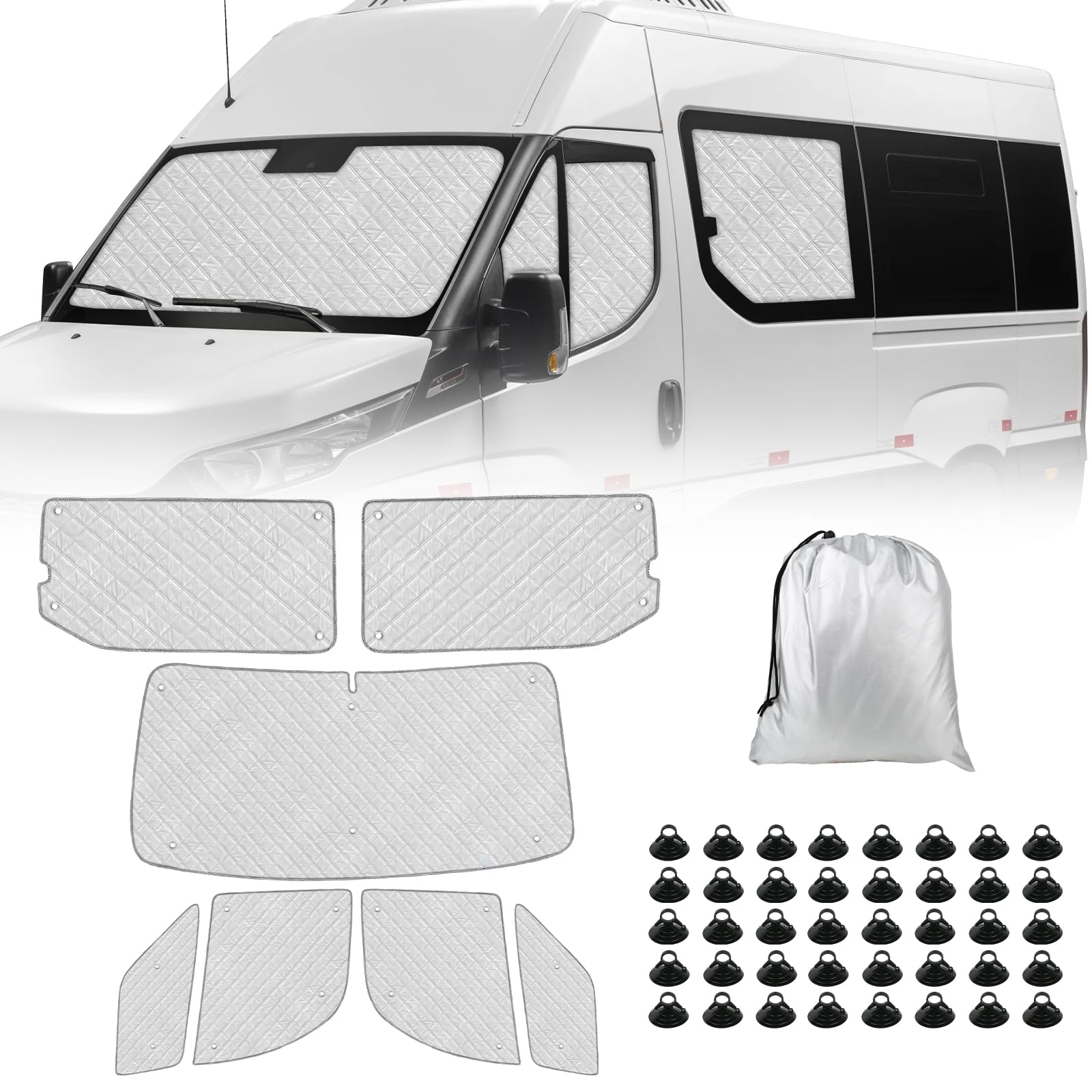 MJS Inneneinlegeabdeckung Für IVECO DAILY - 3-teiliges Thermo-Sonnenschutz-Set
