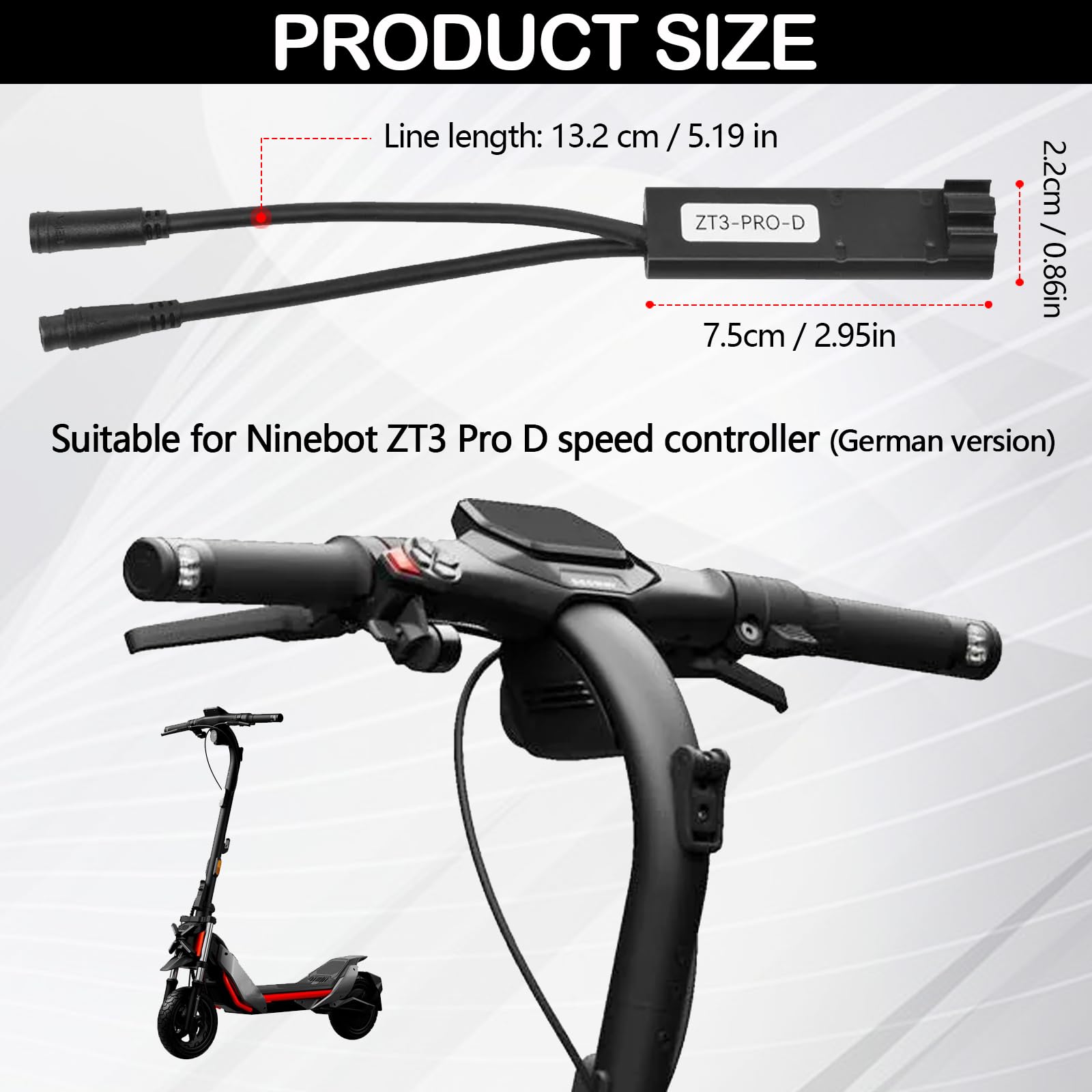 New Tuning Chip Unlock Cable kompatibel mit Segway Ninebot ZT3 Pro-D Elektro Scooter, Upgrade Travd 40 km/h Fahrgeschwindigkeit, Benutzerdefiniertes Lastloses Geschwindigkeitsfreigabekabel