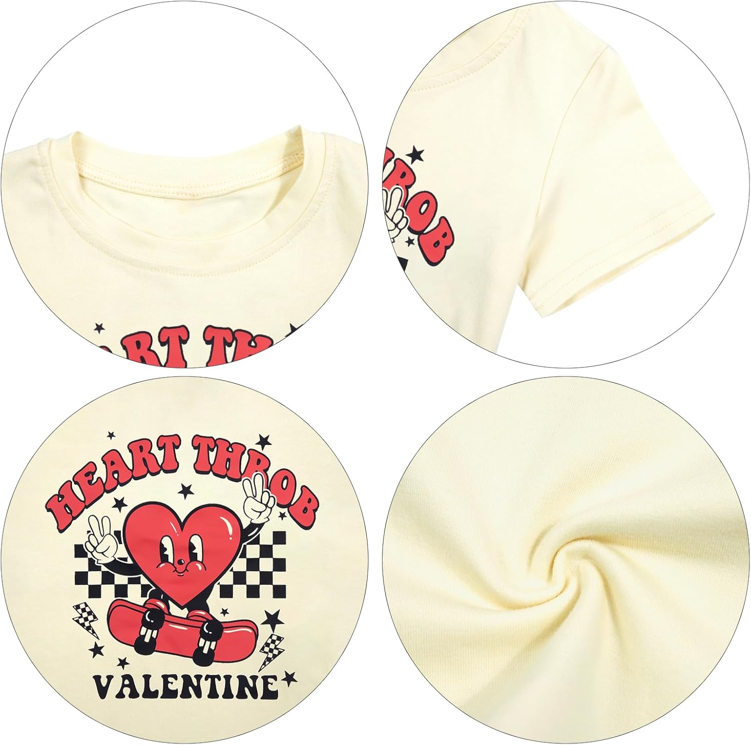 Valentine Shirt for Toddler Girl Boy Heart Throb Graphic T-Shirt Valentines Shirts Short Sleeve Tee Tops - Image 6