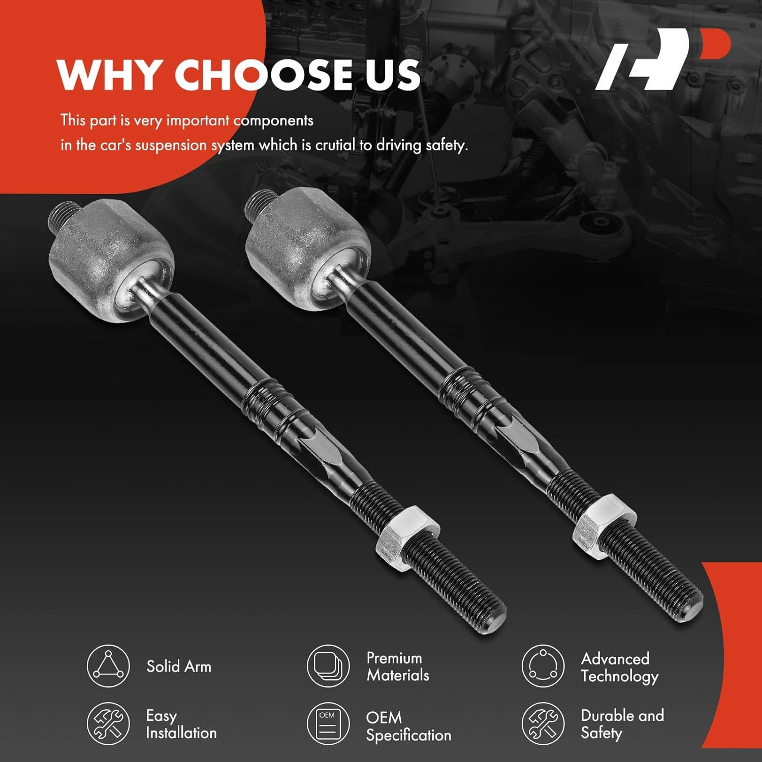 A-Premium 2 x Front Inner Tie Rod Ends, Compatible with Mercedes-Benz C300 2015-2021, C400 2015, C43 AMG 2017-2021, C450 AMG 2016, E300 2017-2019, E43 AMG 2017-2018, E63 AMG S, GLC300, GLC43 AMG