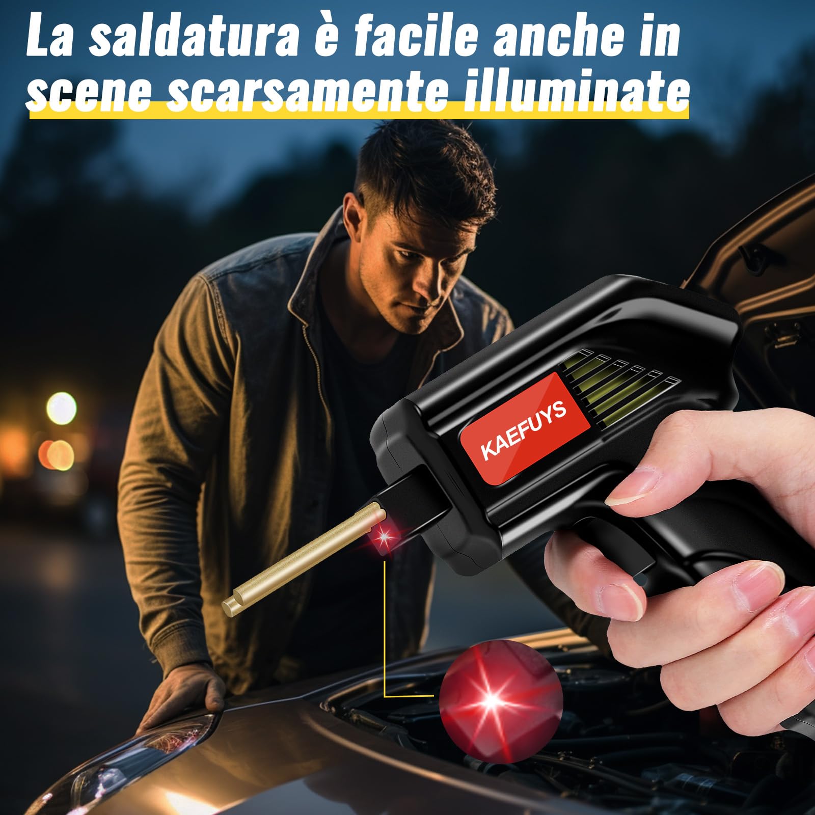 KAEFUYS Saldatrice per Plastica 170W 220V Plastica Saldatrice Kit con 805 Pezzi Chiodi per Saldatura e 7 Forme Diverse Saldatrice Plastica per Riparazione Auto Paraurti Auto Ricambi