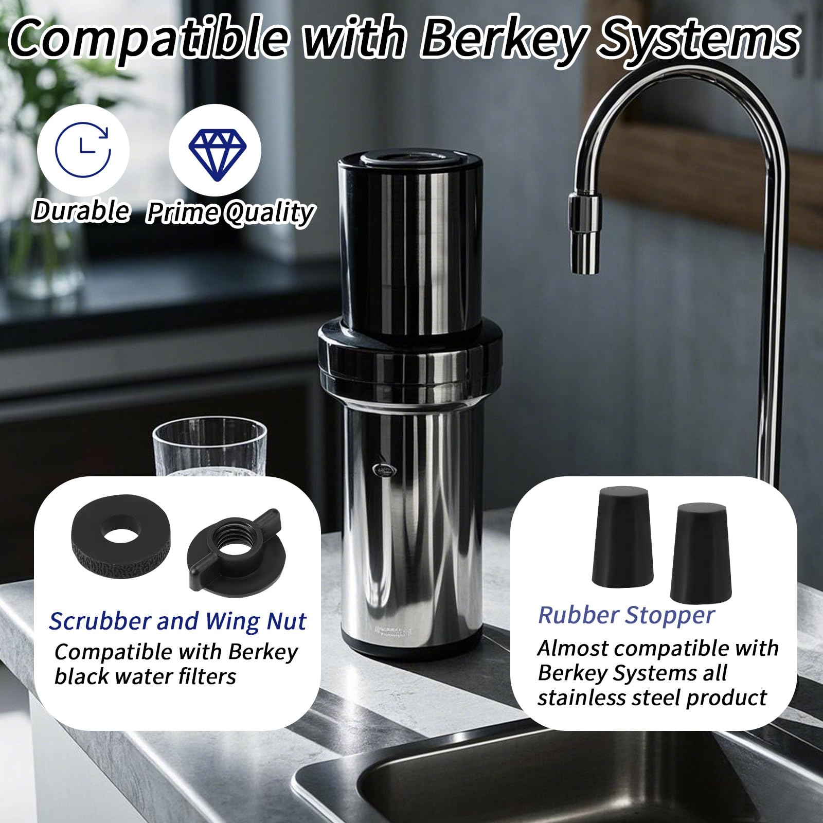 Kit De Pièces De Rechange Pour Système Berkey - 12 Pièces (écrous, Joints, Bouchons) - Compatible Filtre à Eau Par Gravité